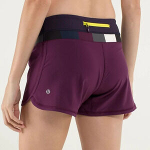 Lululemon Groovy Run Shorts Plum Pow Stripe Angel